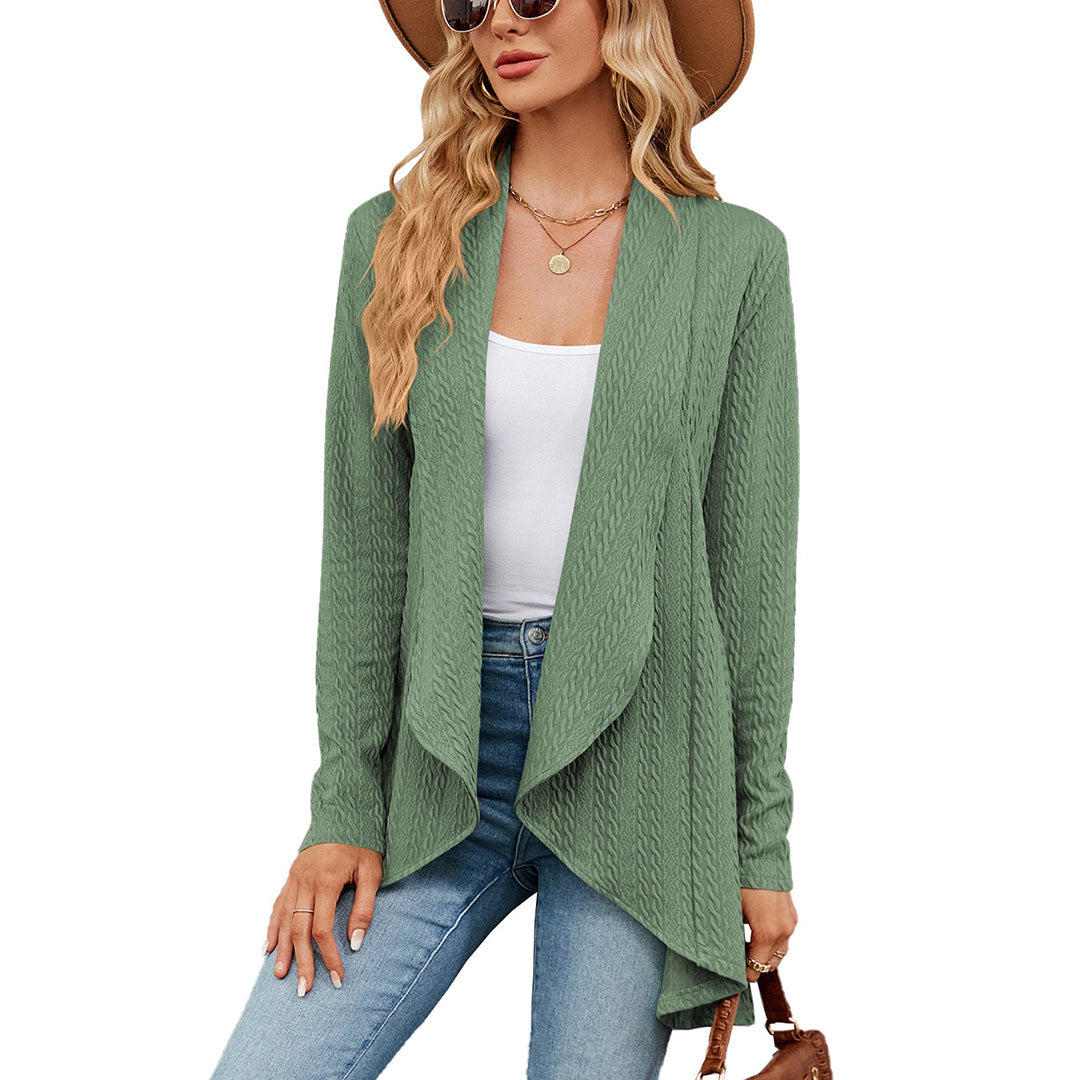 Women's Lightweight Open Front Cardigan | Elegant Black Layering Sweater 9