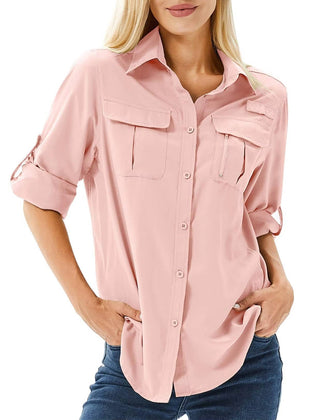Women's Lightweight Polyester Sun Protection Shirt | Comfortable Long Sleeve Outdoor Top 0