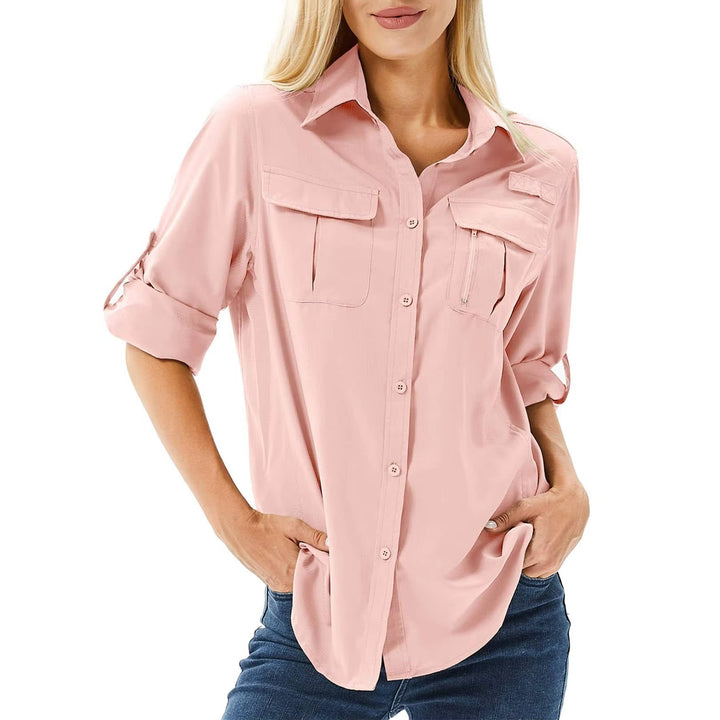 Women's Lightweight Polyester Sun Protection Shirt | Comfortable Long Sleeve Outdoor Top 0
