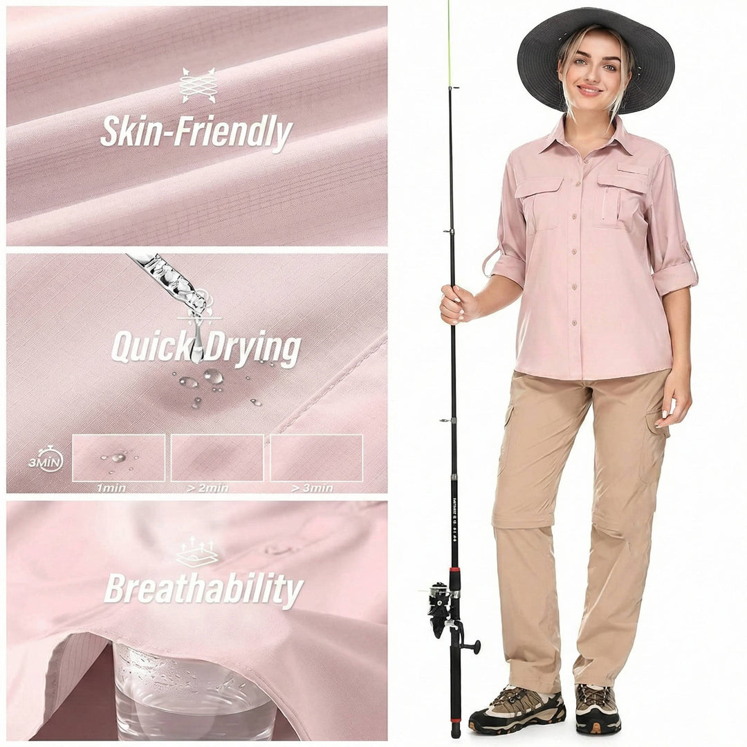 Women's Lightweight Polyester Sun Protection Shirt | Comfortable Long Sleeve Outdoor Top 2