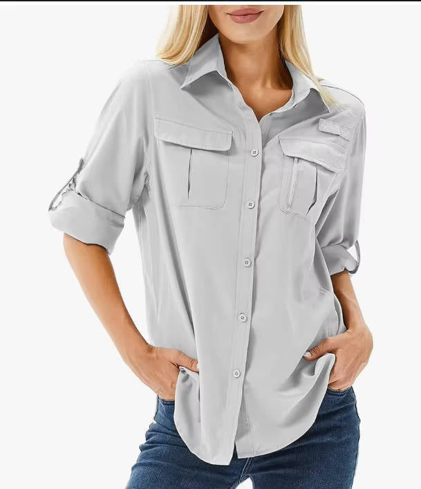 Women's Lightweight Polyester Sun Protection Shirt | Comfortable Long Sleeve Outdoor Top 3