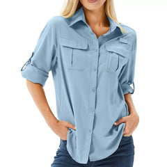 Women's Lightweight Polyester Sun Protection Shirt | Comfortable Long Sleeve Outdoor Top 4