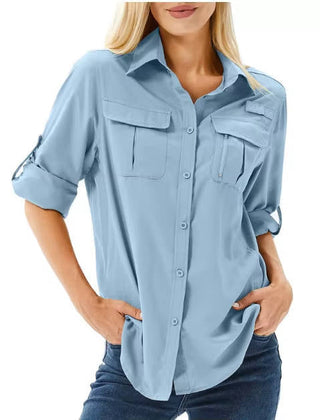 Women's Lightweight Polyester Sun Protection Shirt | Comfortable Long Sleeve Outdoor Top 4