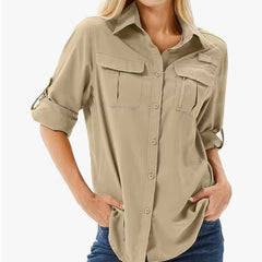 Women's Lightweight Polyester Sun Protection Shirt | Comfortable Long Sleeve Outdoor Top 7