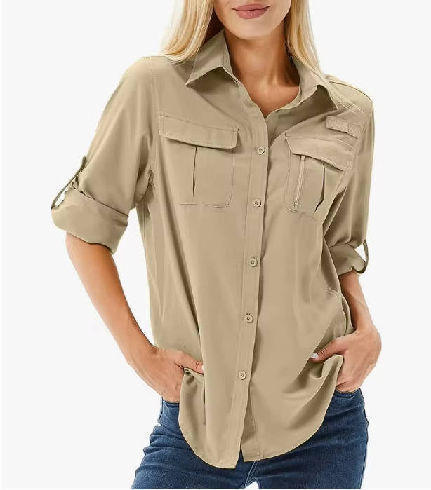 Women's Lightweight Polyester Sun Protection Shirt | Comfortable Long Sleeve Outdoor Top 7