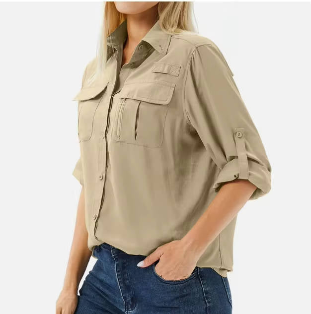 Women's Lightweight Polyester Sun Protection Shirt | Comfortable Long Sleeve Outdoor Top 8