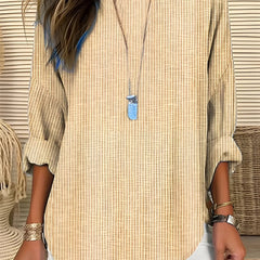 Women's Lightweight Striped Blouse | Relaxed-Fit Long Sleeve Summer Top 1