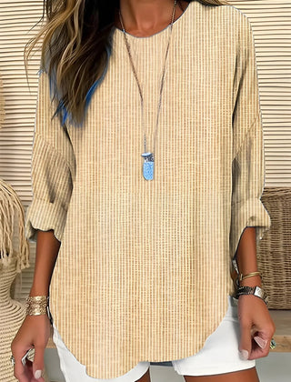 Women's Lightweight Striped Blouse | Relaxed-Fit Long Sleeve Summer Top 1