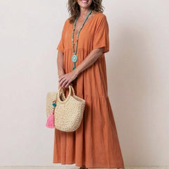 Women's Lightweight Tiered Maxi Dress | Elegant Relaxed Summer Style 0