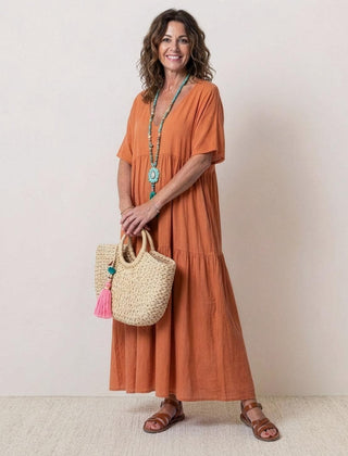 Women's Lightweight Tiered Maxi Dress | Elegant Relaxed Summer Style 0