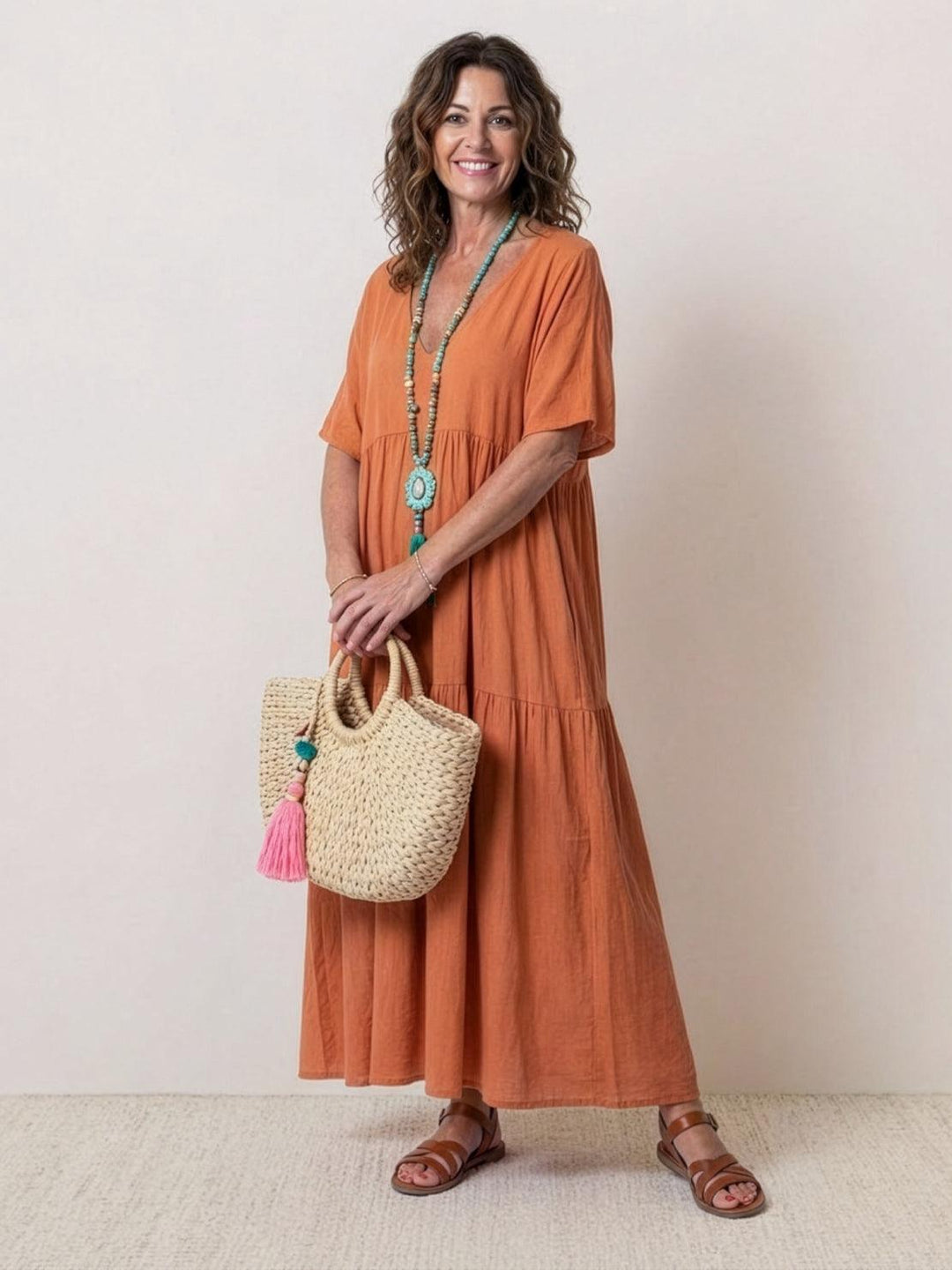 Women's Lightweight Tiered Maxi Dress | Elegant Relaxed Summer Style 0