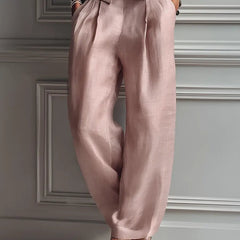 Women's Linen Pleated Wide Leg Pants and Vest Set | Elegant Plus Size Two-Piece Outfit 2