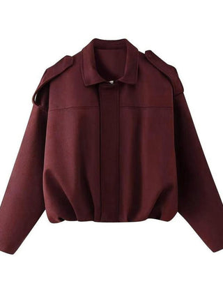 Women's Luxurious Faux Suede Bomber Jacket | Vintage-Inspired Oversized Outerwear 2