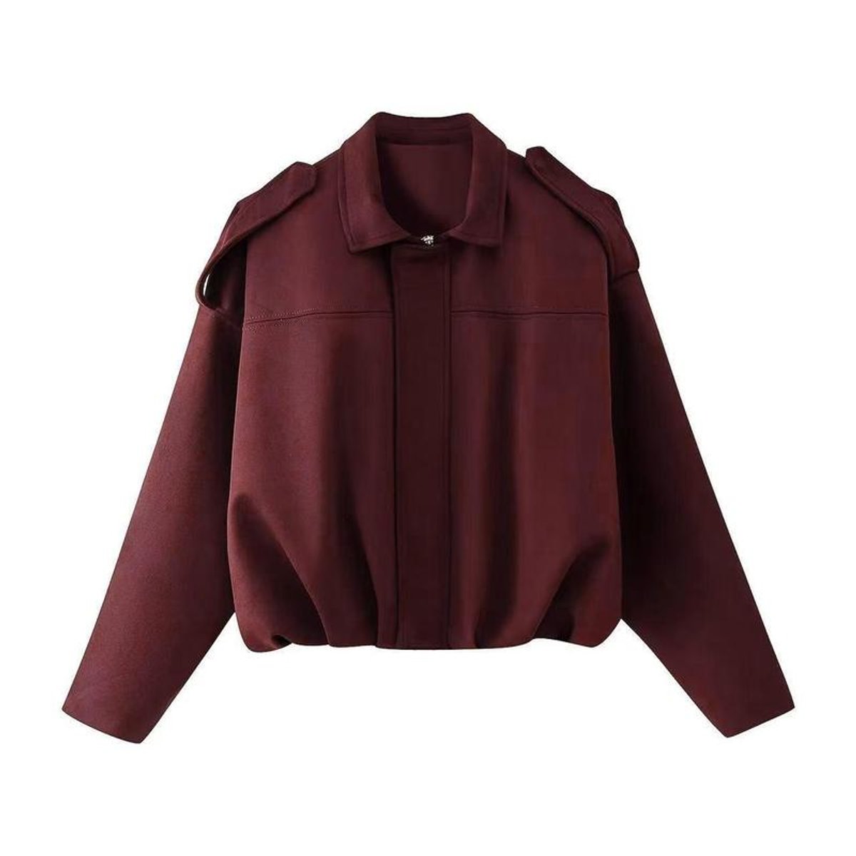 Women's Luxurious Faux Suede Bomber Jacket | Vintage-Inspired Oversized Outerwear 2