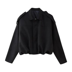 Women's Luxurious Faux Suede Bomber Jacket | Vintage-Inspired Oversized Outerwear 3