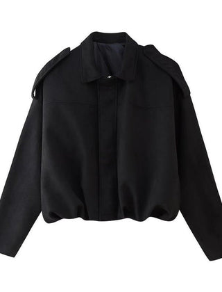 Women's Luxurious Faux Suede Bomber Jacket | Vintage-Inspired Oversized Outerwear 3