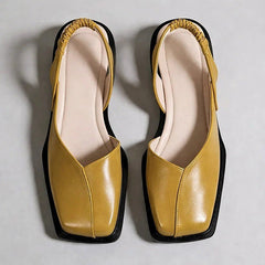 Women's Modern Faux Leather Ballet Flats | Elegant Square Toe Slip-On Shoes 2