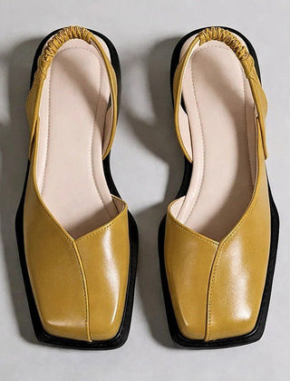 Women's Modern Faux Leather Ballet Flats | Elegant Square Toe Slip-On Shoes 2