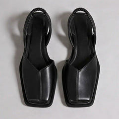 Women's Modern Faux Leather Ballet Flats | Elegant Square Toe Slip-On Shoes 4