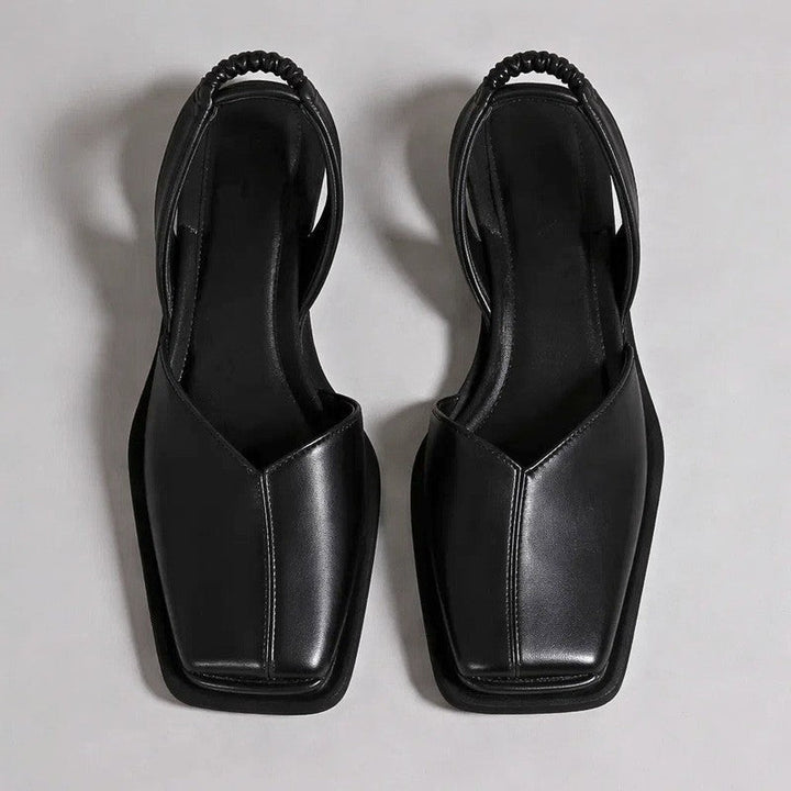 Women's Modern Faux Leather Ballet Flats | Elegant Square Toe Slip-On Shoes 4