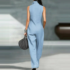 Women's Modern Wide-Leg Jumpsuit | Elegant Tailored Sleeveless Outfit 2