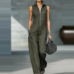 Women's Modern Wide-Leg Jumpsuit | Elegant Tailored Sleeveless Outfit 5