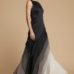 Women's Ombre Chiffon Maxi Dress | Elegant Tiered Formal Evening Gown 1