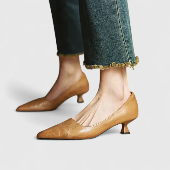 Women's Orthopedic Leather Heels | Elegant Supportive Dress Shoes 8