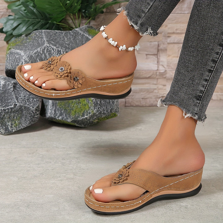Women's Orthopedic Leather Sandals | Elegant Comfortable Slip-On Footwear
