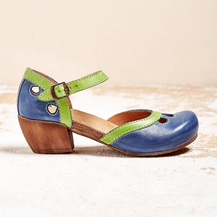 Women's Orthopedic Leather Sandals | Elegant Low Heel Comfort Shoes