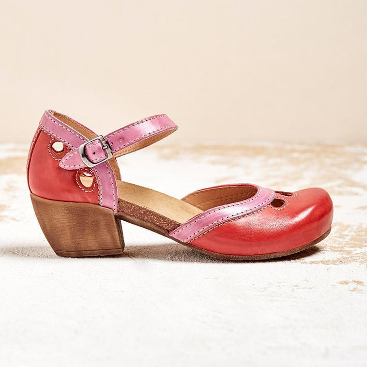 Women's Orthopedic Leather Sandals | Elegant Low Heel Comfort Shoes