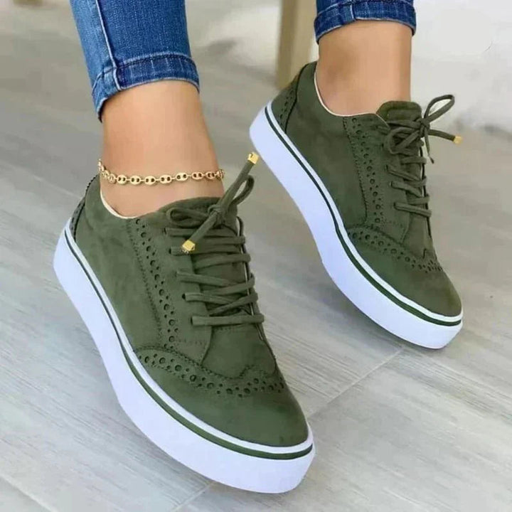 Women's Orthopedic White Sneakers | Comfortable Lace-Up Casual Walking Shoes 1