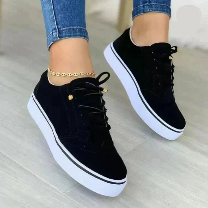Women's Orthopedic White Sneakers | Comfortable Lace-Up Casual Walking Shoes 2