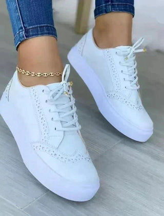 Women's Orthopedic White Sneakers | Comfortable Lace-Up Casual Walking Shoes 3