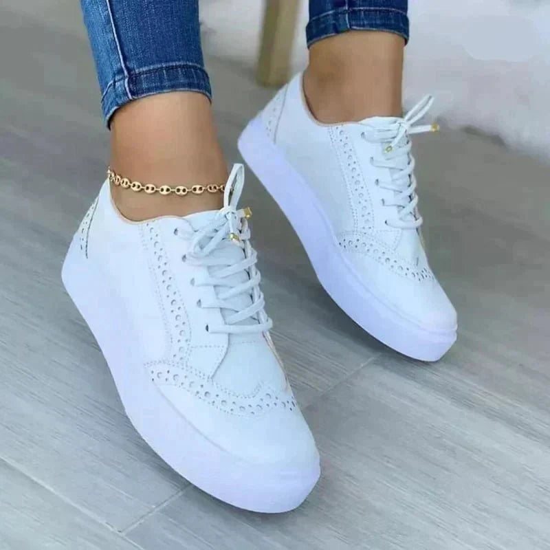 Women's Orthopedic White Sneakers | Comfortable Lace-Up Casual Walking Shoes 3