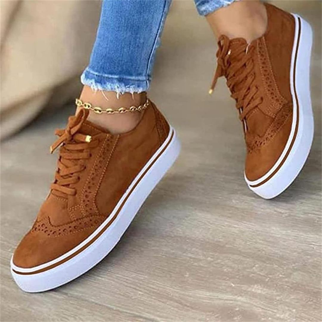 Women's Orthopedic White Sneakers | Comfortable Lace-Up Casual Walking Shoes 5