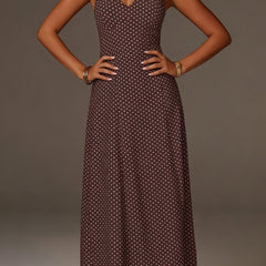 Women's Polka Dot Maxi Dress | Elegant Halter Neck Summer Dress for Casual and Formal Occasions 0