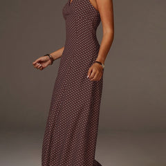 Women's Polka Dot Maxi Dress | Elegant Halter Neck Summer Dress for Casual and Formal Occasions 5