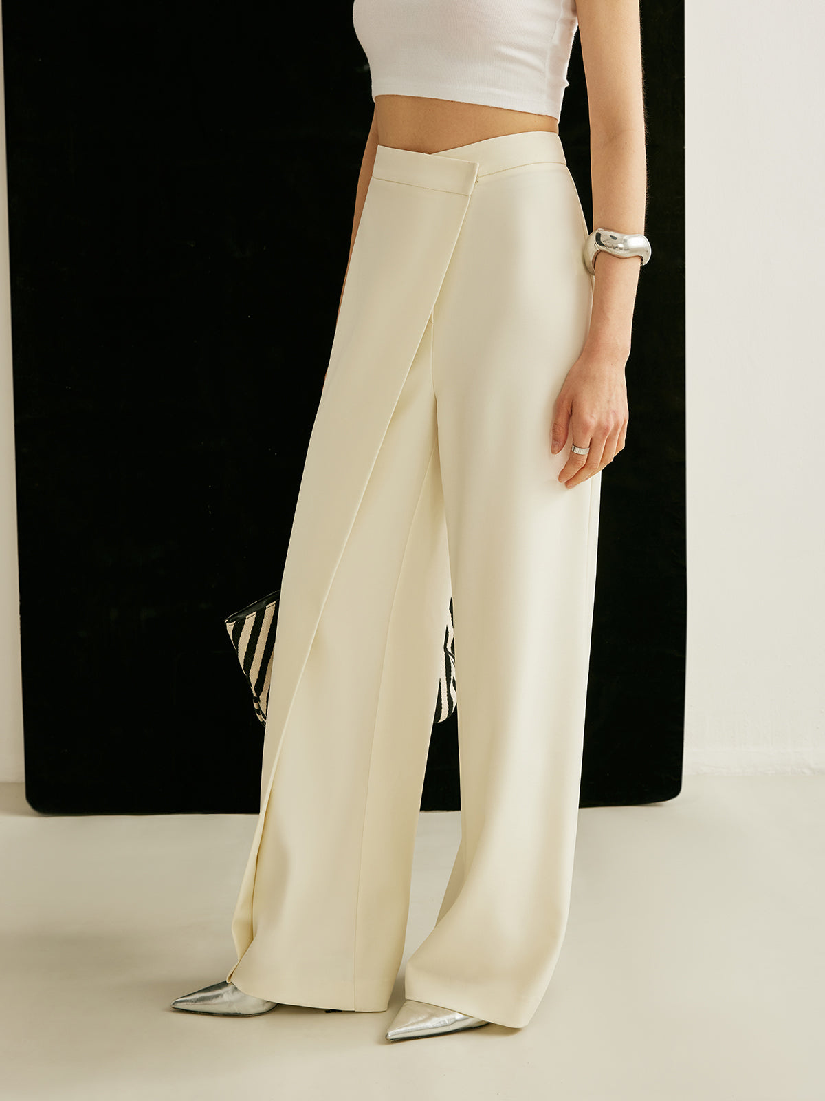 Women's Premium Asymmetrical Wrap Wide Leg Pants | Elegant High-Waisted Trousers 3