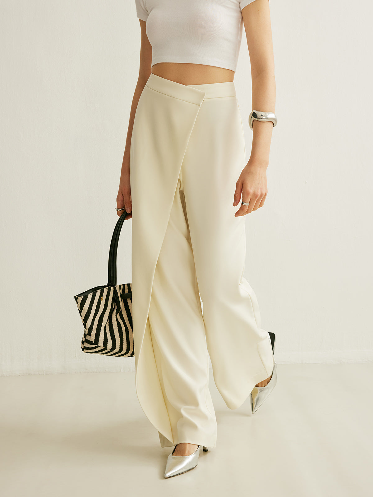 Women's Premium Asymmetrical Wrap Wide Leg Pants | Elegant High-Waisted Trousers 4
