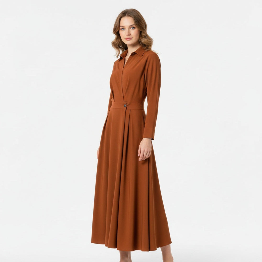 Women's Premium Cotton-Blend Shirt Dress | Elegant Short Sleeve Spring Dress 1