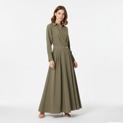Women's Premium Cotton-Blend Shirt Dress | Elegant Short Sleeve Spring Dress 3