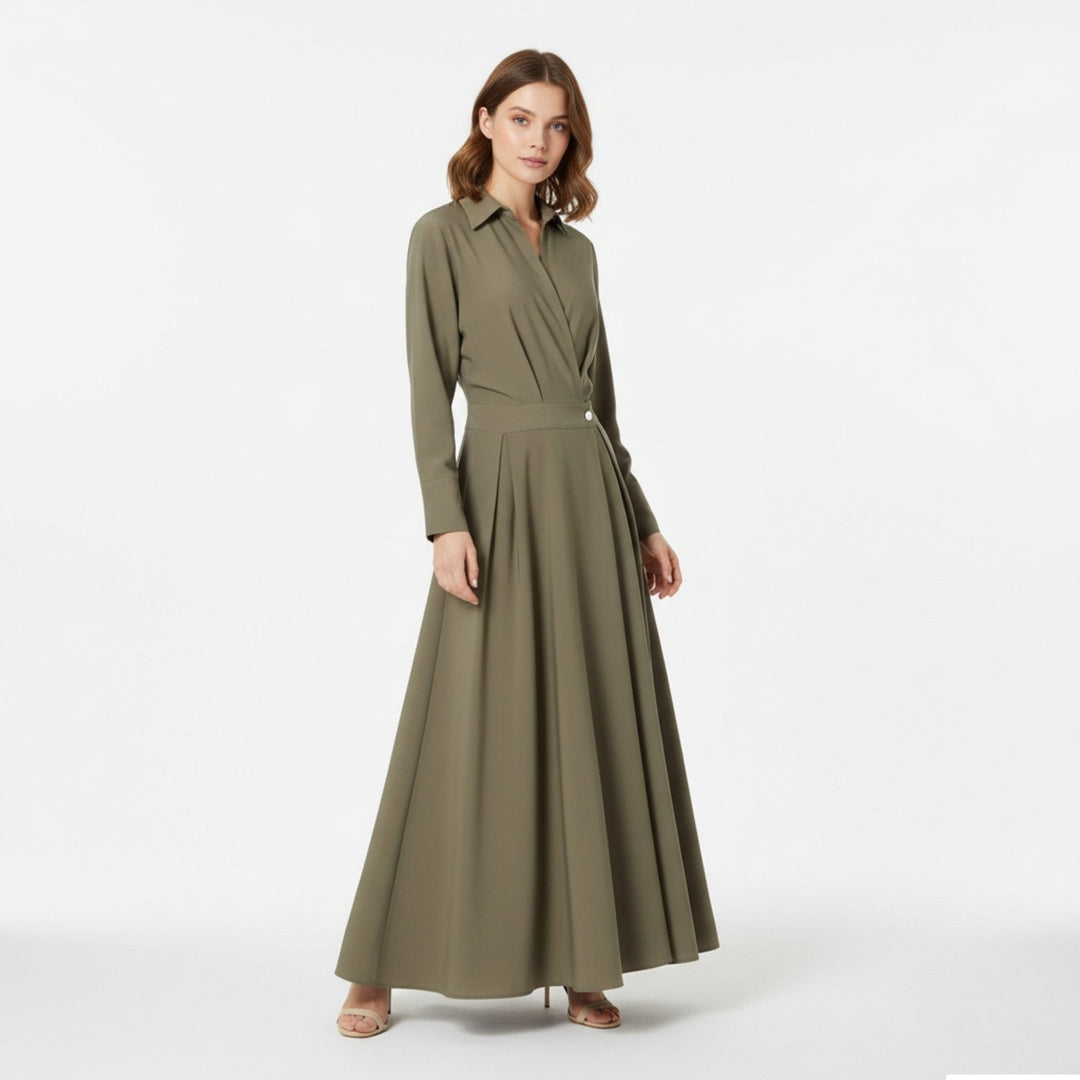 Women's Premium Cotton-Blend Shirt Dress | Elegant Short Sleeve Spring Dress 3