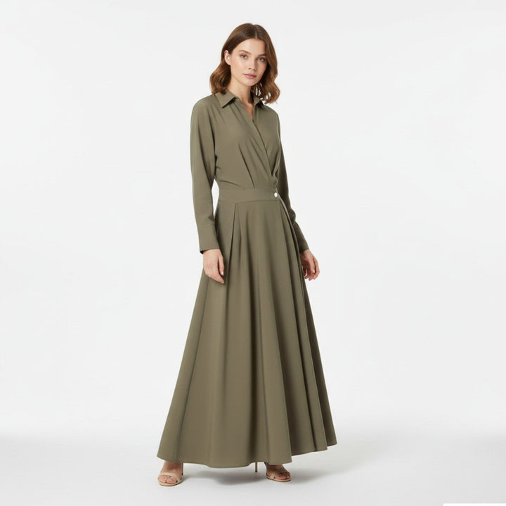 Women's Premium Cotton-Blend Shirt Dress | Elegant Short Sleeve Spring Dress 3