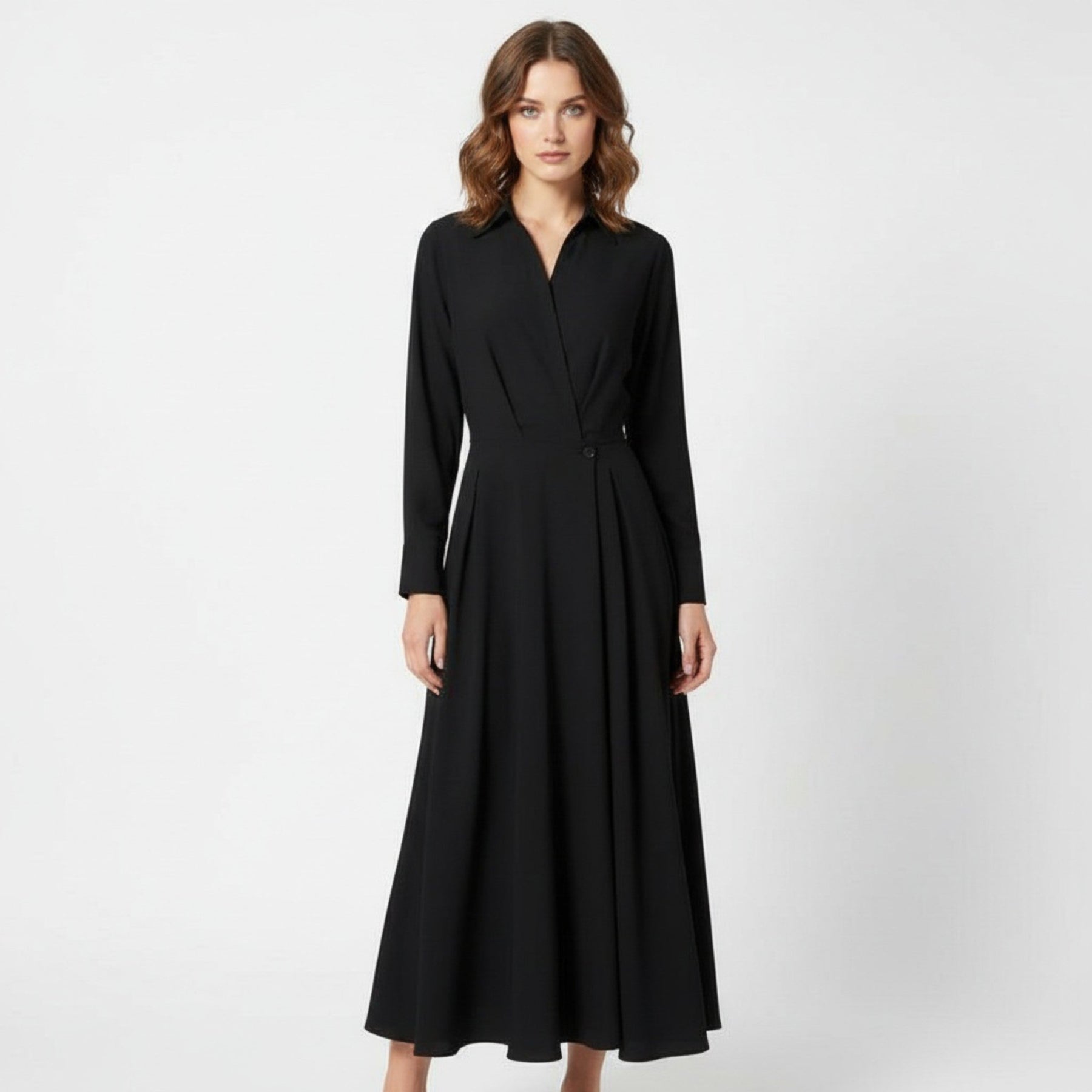 Women's Premium Cotton-Blend Shirt Dress | Elegant Short Sleeve Spring Dress 5