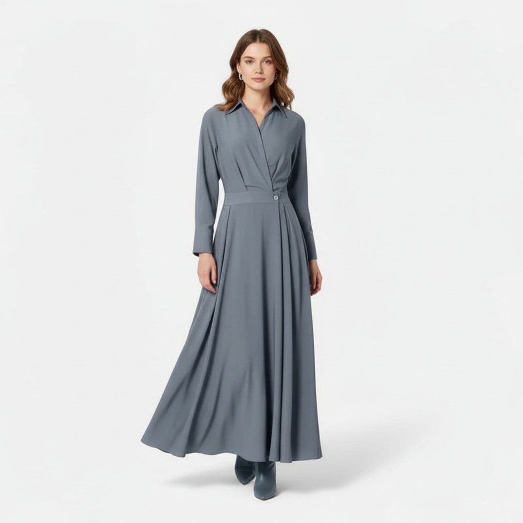 Women's Premium Cotton-Blend Shirt Dress | Elegant Short Sleeve Spring Dress 6