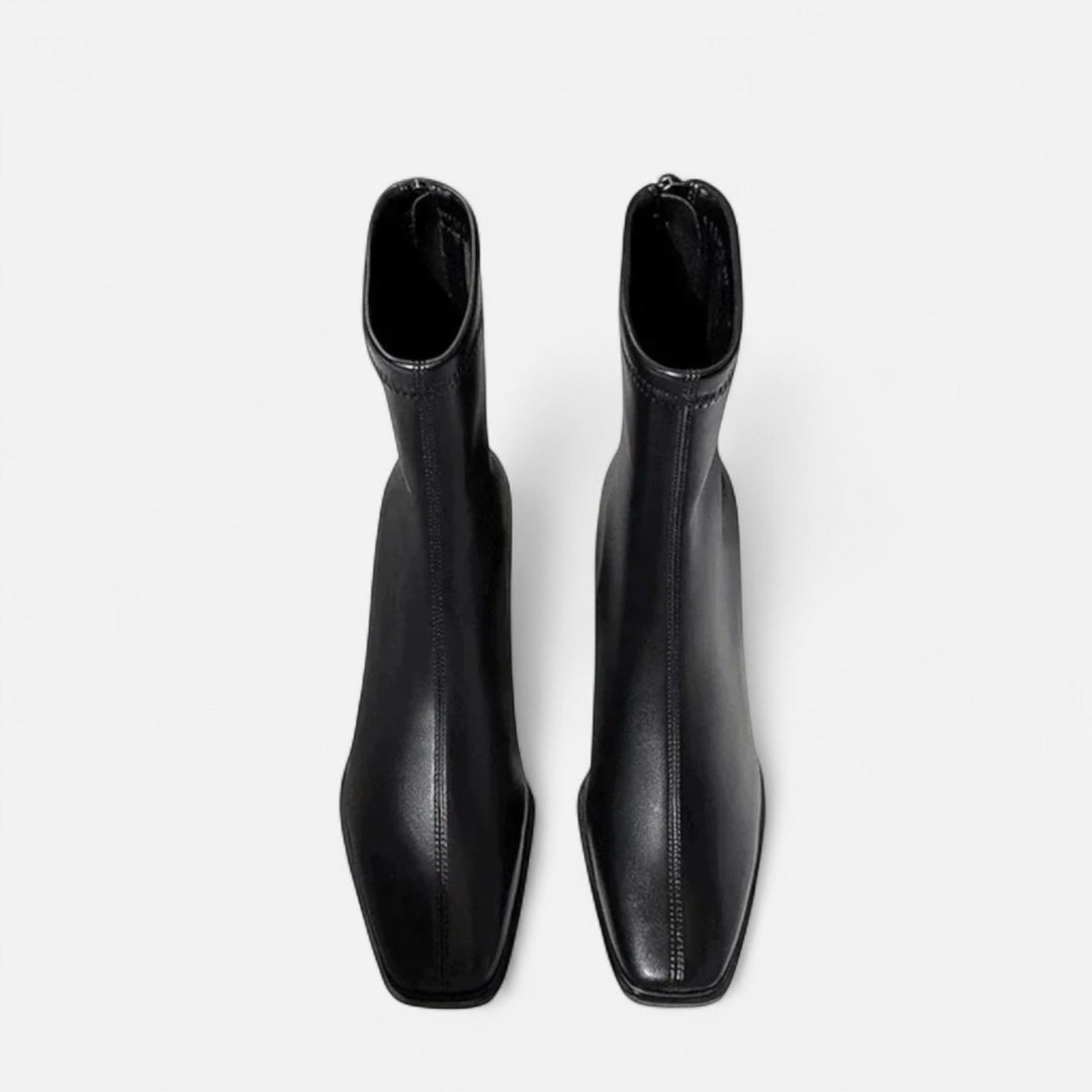 Women's Premium Leather Ankle Boots | Elegant Vintage Square-Toe Booties for Women 3