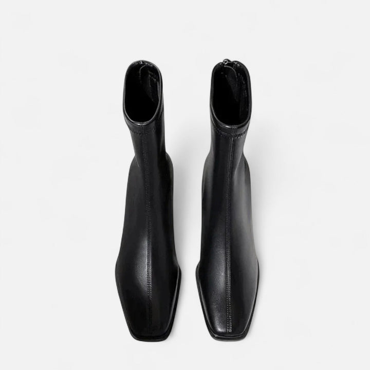Women's Premium Leather Ankle Boots | Elegant Vintage Square-Toe Booties for Women 3