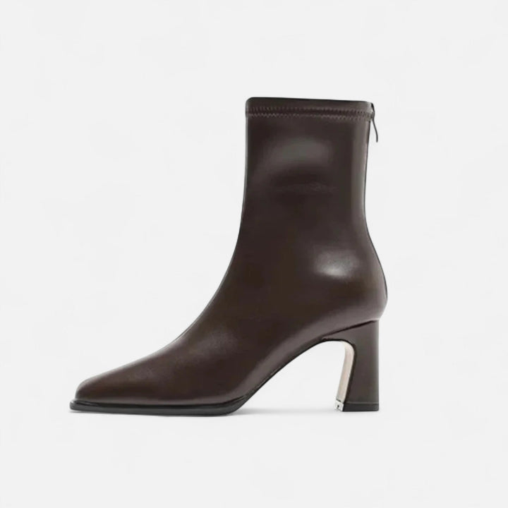 Women's Premium Leather Ankle Boots | Elegant Vintage Square-Toe Booties for Women 4