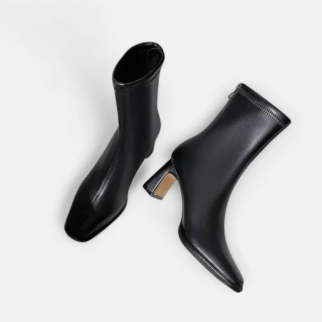 Women's Premium Leather Ankle Boots | Elegant Vintage Square-Toe Booties for Women 7